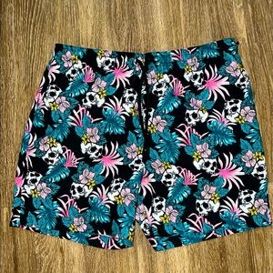 Men’s Tropical Skull Head Swim Trunks NWT